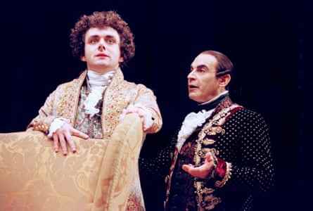 Michael Sheen als Mozart und David Suchet als Salieri in Amadeus at the Old Vic.