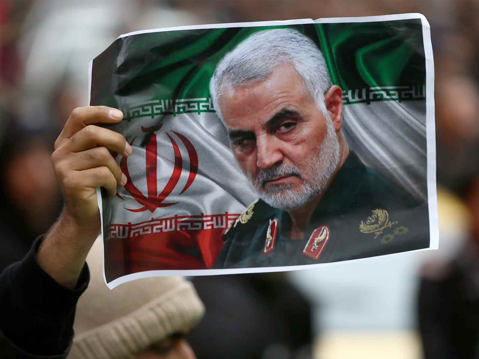 Soleimani stock photo 1800px Teheran nach der Ermordung von Qassem