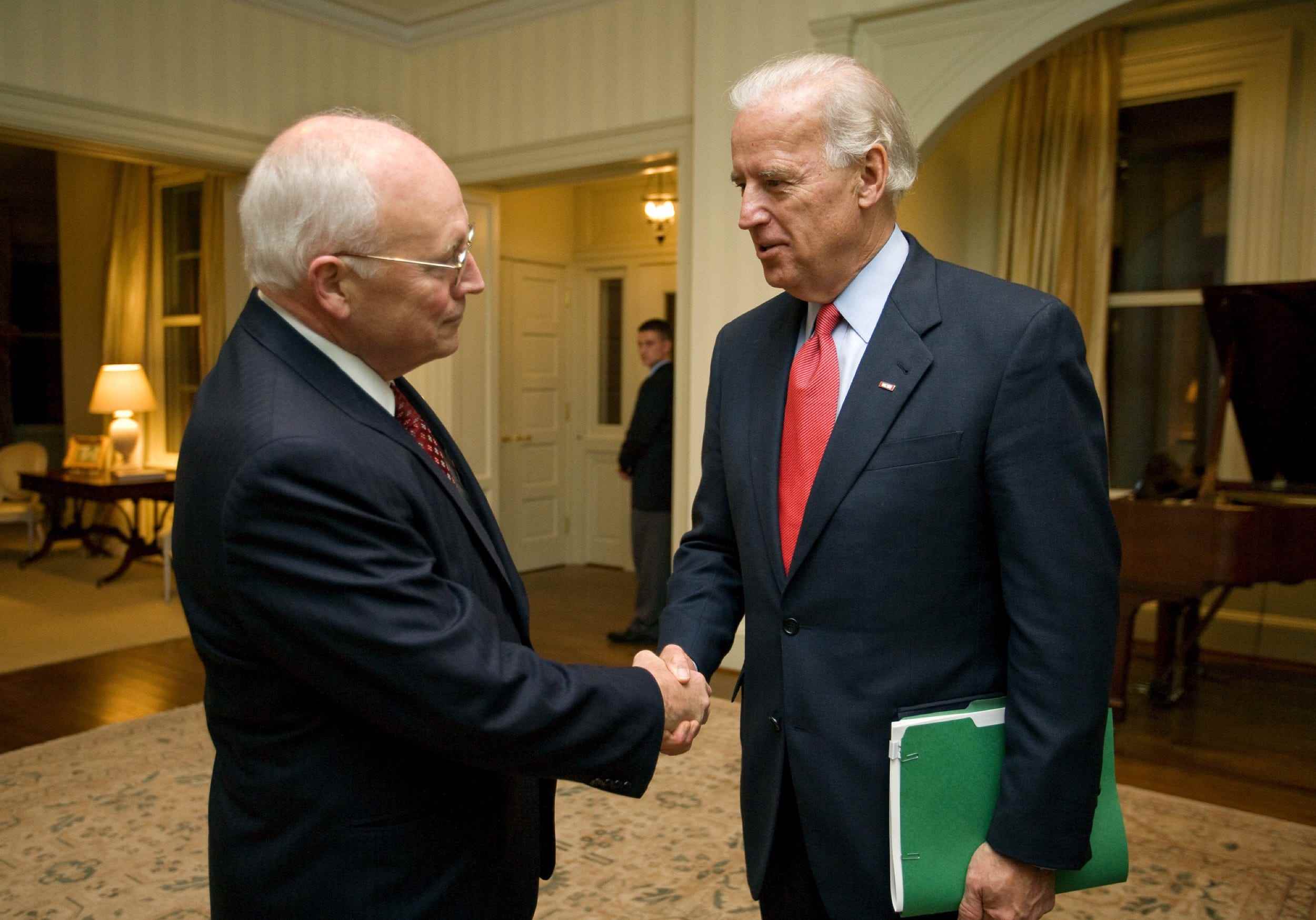 Cheney und Biden in der Residenz des Vizepräsidenten