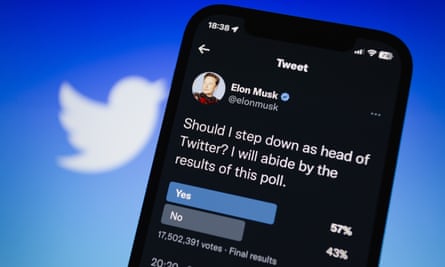 Eine Mehrheit der Twitter-Nutzer stimmte dafür, dass Musk als Vorstandsvorsitzender zurücktritt