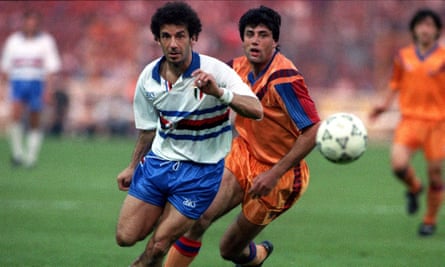 Gianluca Vialli spielte 1992 im Europapokalfinale in Wembley für Sampdoria gegen Barcelona.