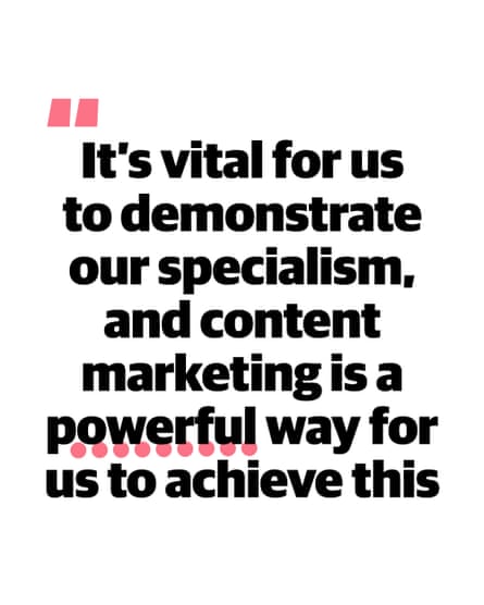 Zitat: „Für uns ist es wichtig, unsere Spezialisierung zu demonstrieren, und Content Marketing ist für uns ein wirksames Mittel, um dies zu erreichen.“