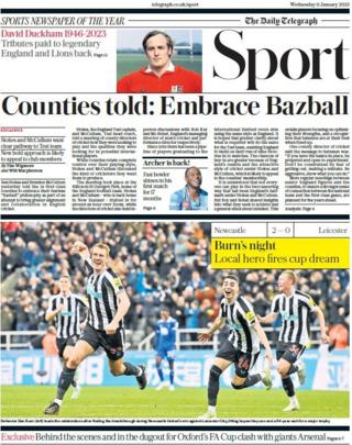 Die Sportabteilung des Daily Telegraph