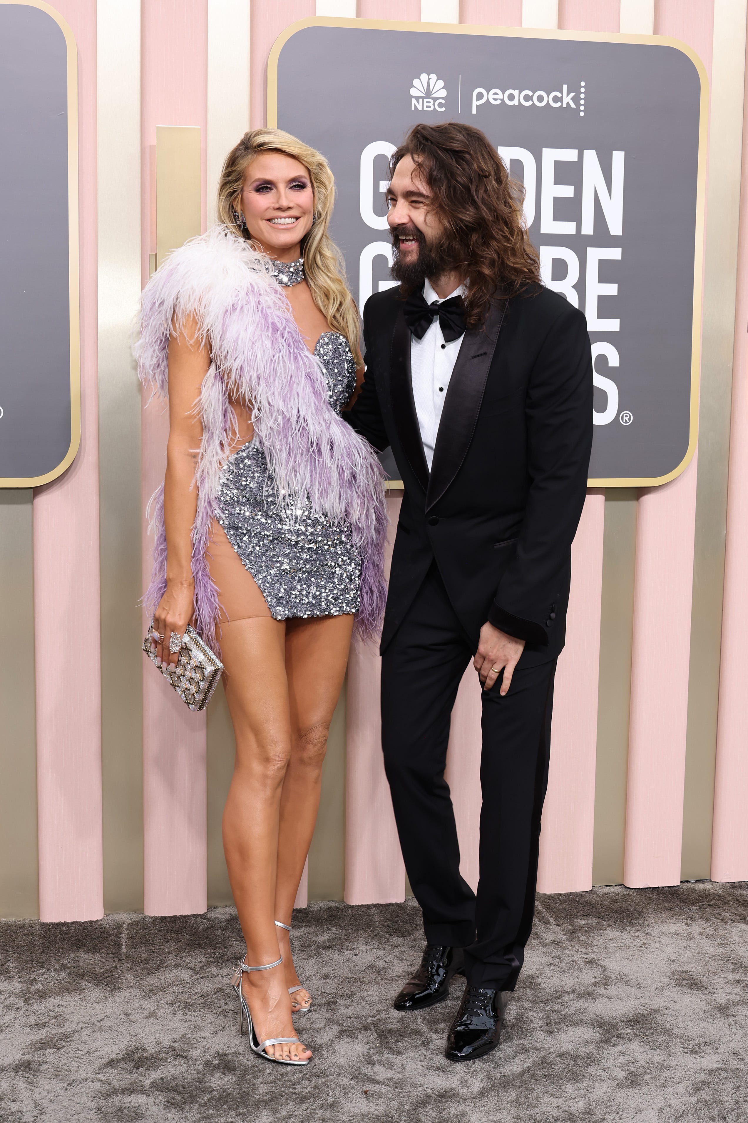 Heidi Klum und Tom Kaulitz schreiten über den roten Teppich der Golden Globes 2023