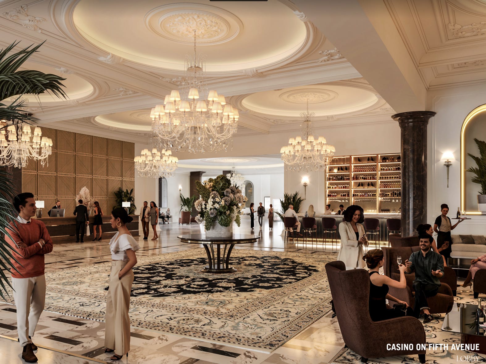 Eine Darstellung der Casino-Lobby von Saks Fifth Avenue