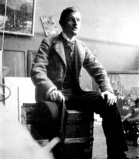 Porträt von Edvard Munch in seinem Atelier in Berlin, 1902.