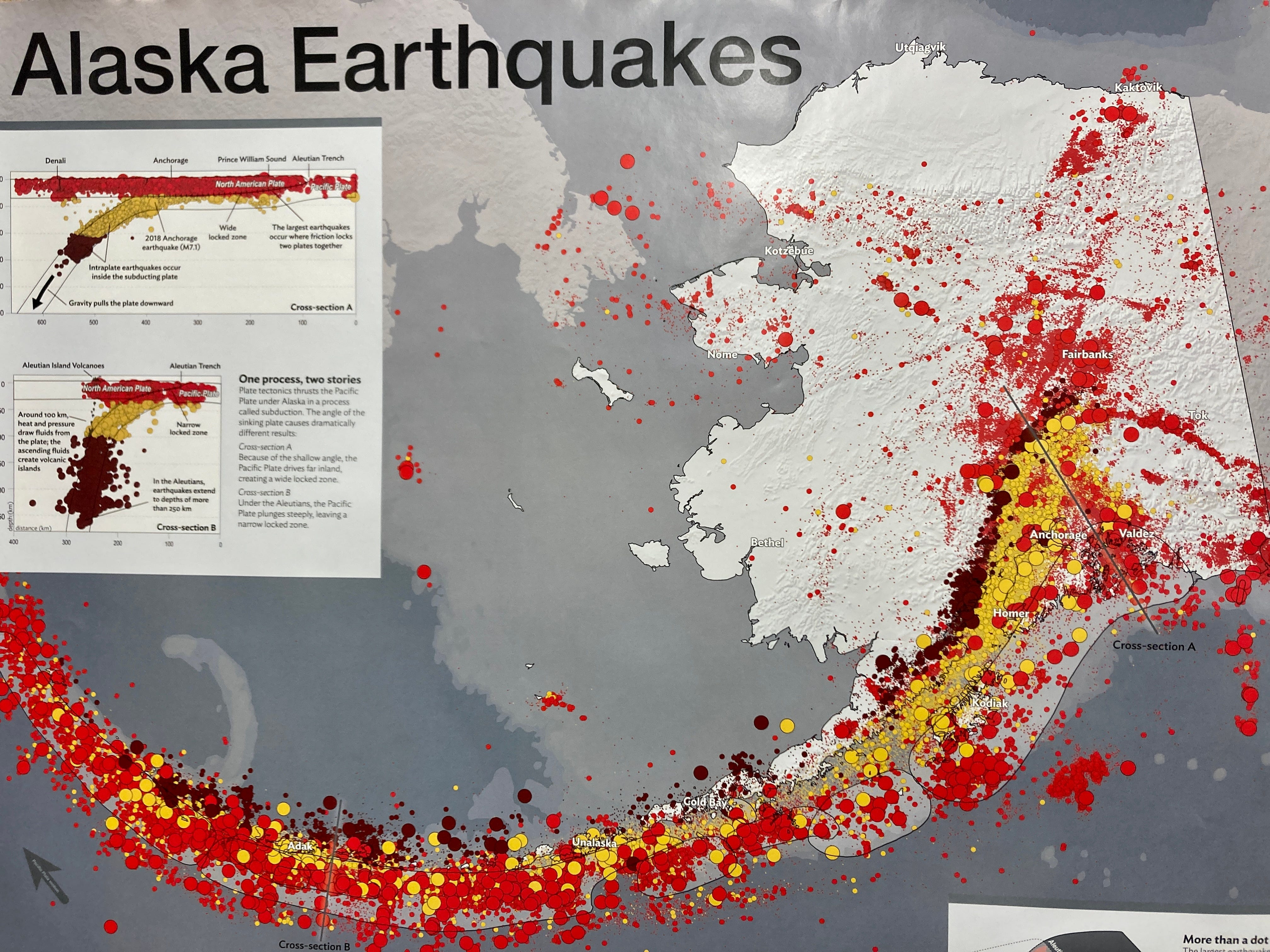 Ein Plakat eines Erdbebens.