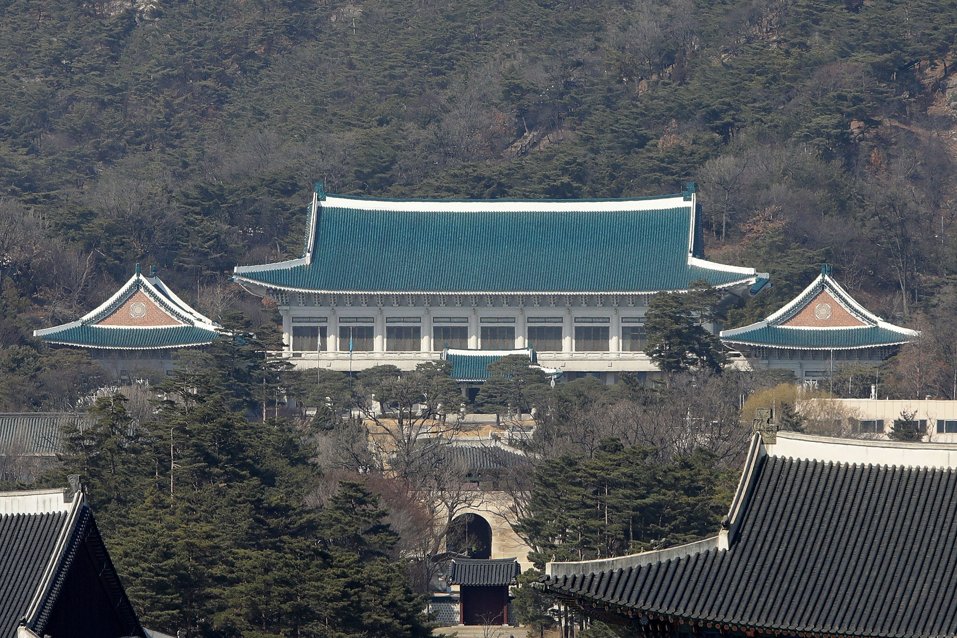 Das blaue Haus des Präsidenten ist am 10. März 2017 in Seoul, Südkorea, zu sehen.