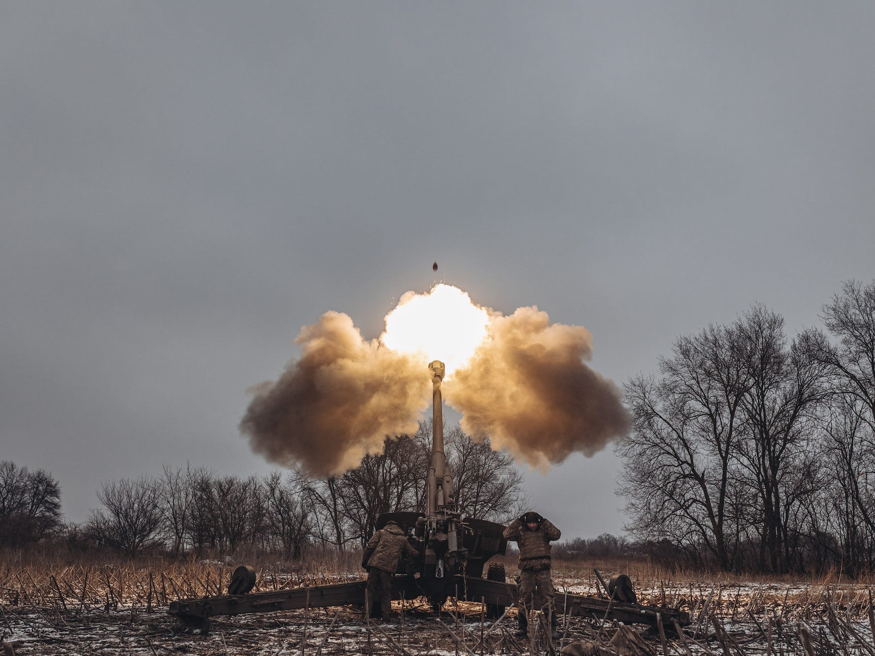 Artilleriefeuer in der Ukraine