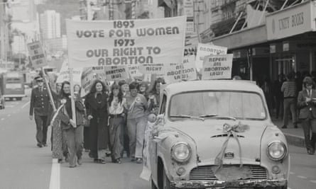 Ein Marsch für Abtreibung in Wellington, 1973.