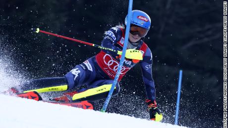 Shiffrin tritt beim Slalom in Zagreb an, wo sie ihren fünften Sieg in Folge feierte. 