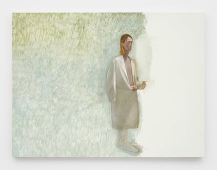 Julien Nguyen, Woman in a Lab Coat, 2021, Öl auf Holz, 35 1/2 x 47 1/4 Zoll 90 x 120 cm ©Julien Nguyen, Courtesy Matthew Marks Gallery