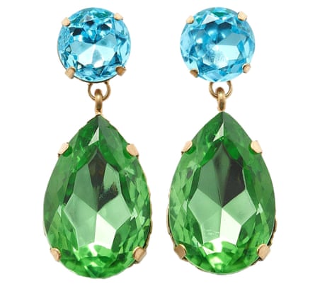 Grüne und blaue Juwelentropfen
