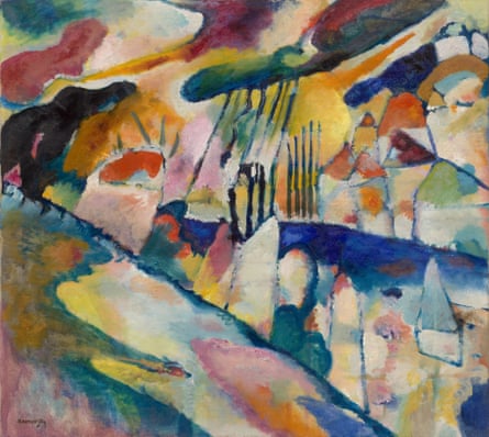 Wassily Kandinskys Landschaft mit Regen, Januar 1913, Öl auf Leinwand.