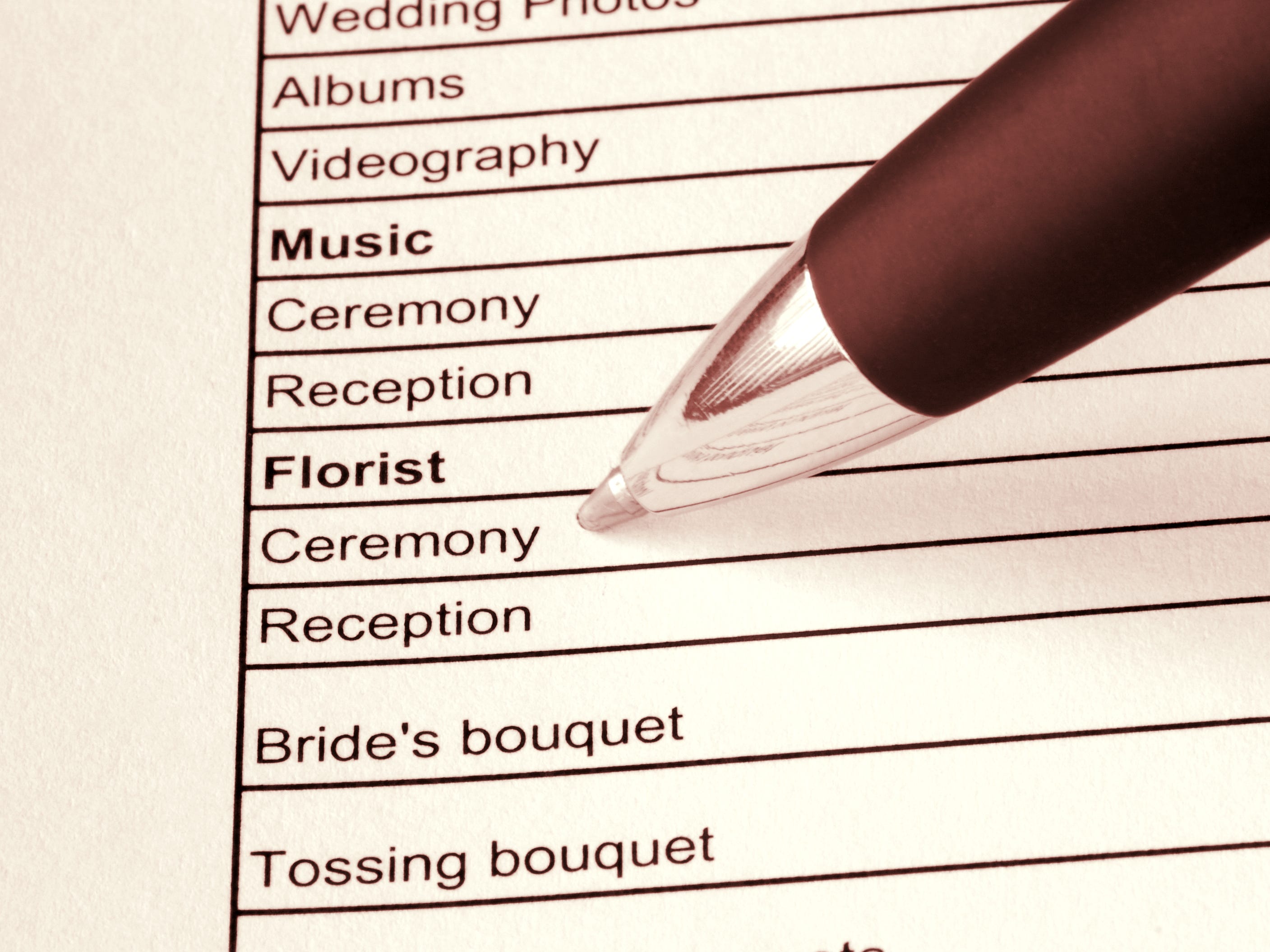 Checkliste zur Hochzeitsplanung