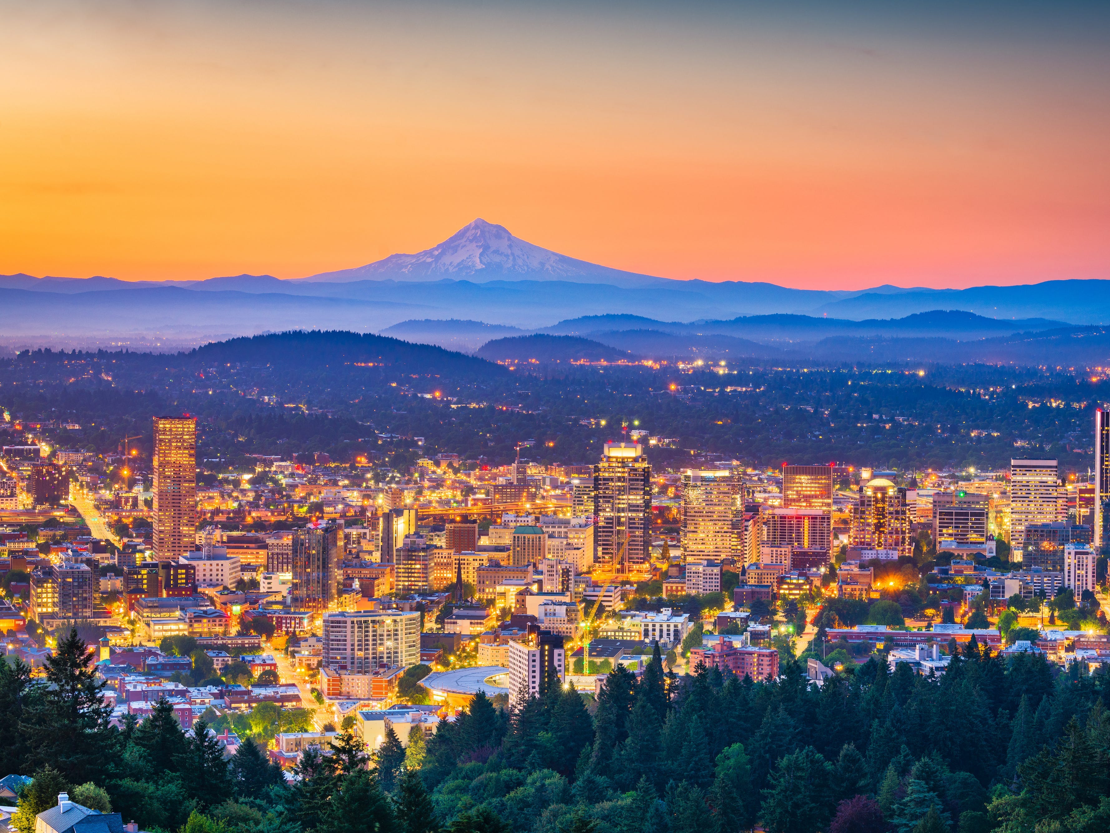 Portland Oregon Skyline-Stadt