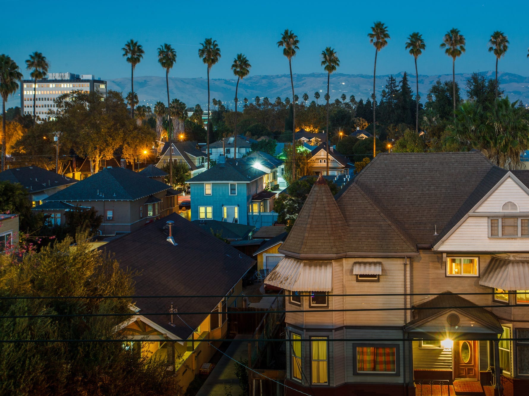 Eine Aufnahme von Häusern in San Jose.