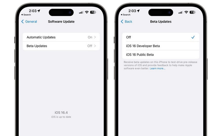Die iOS 16.4-Entwickler-Beta enthält eine neue Funktion, die es einfacher macht, Entwickler-Betas von den Einstellungen eines iPhones zu erhalten - Apples iOS 16.4-Beta zeigt, wie viel Akkulaufzeit verbraucht wird, wenn eine neue iPhone 14 Pro-Funktion aktiviert wird