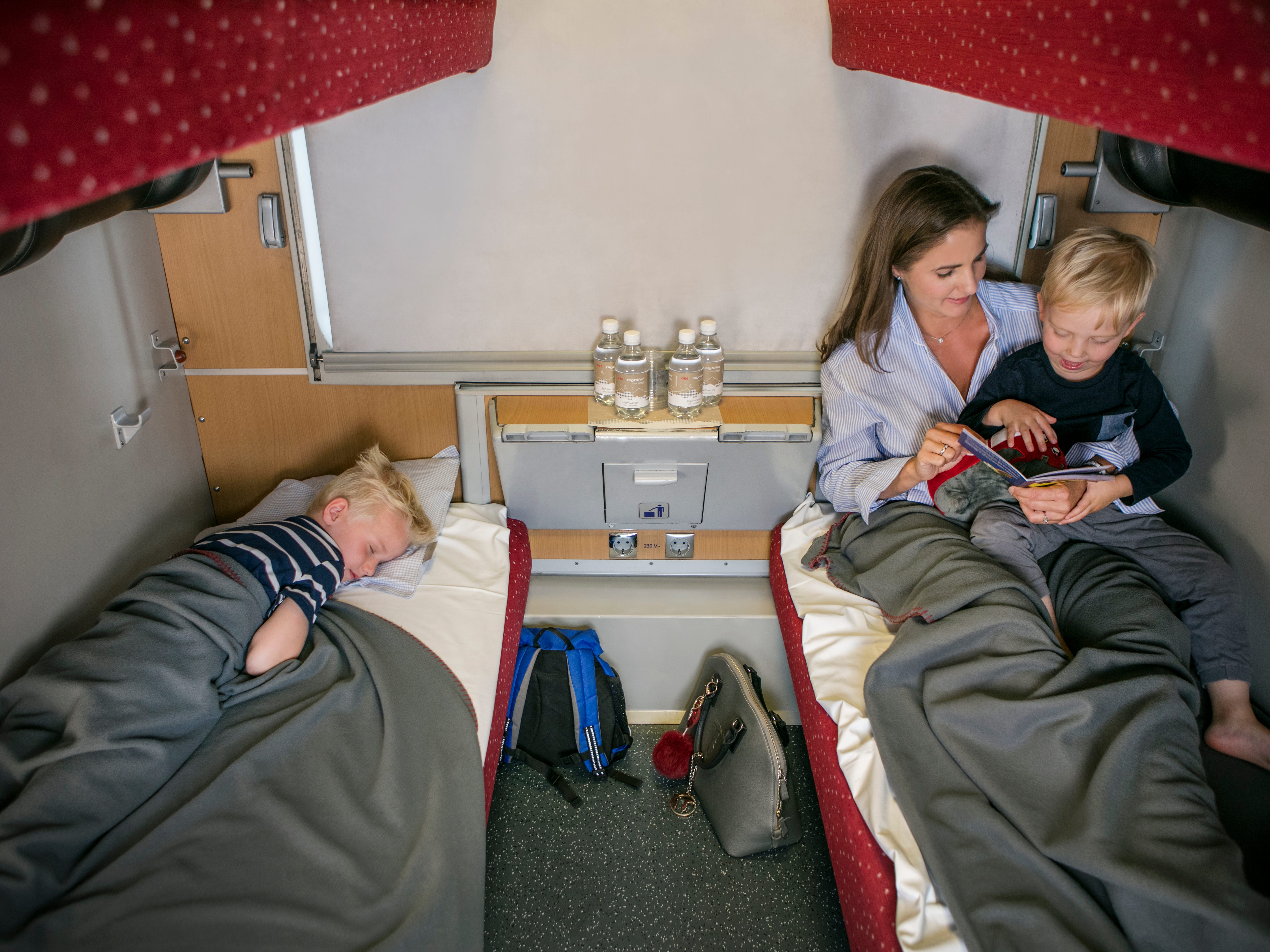 Eine Schlafkabine in einem ÖBB Nightjet-Zug.