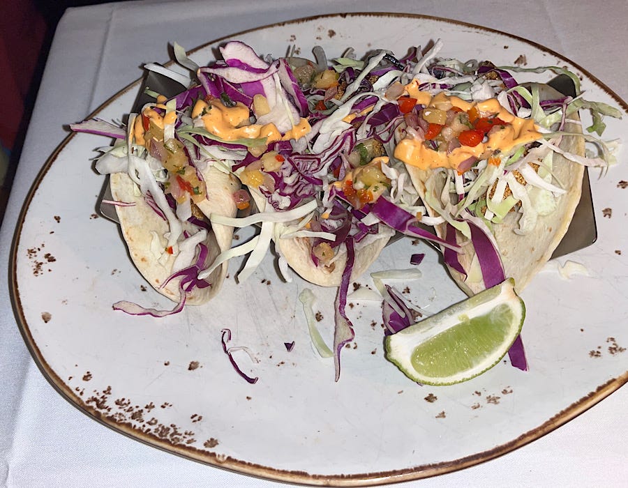 Baja Tacos de Pescado.  San Angel Inn Restaurant in Disney World