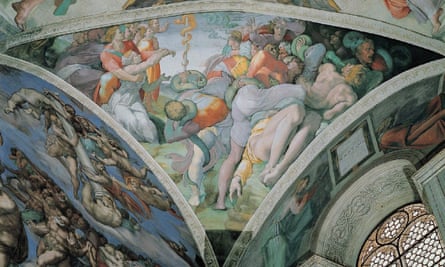 Die eherne Schlange an der Decke der Sixtinischen Kapelle.