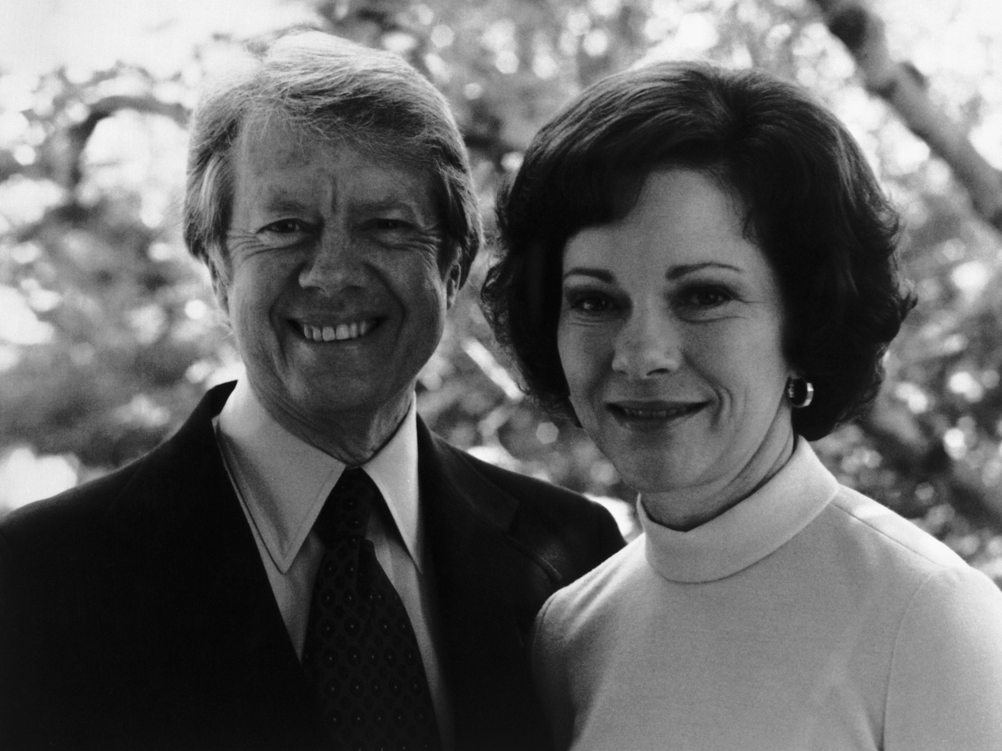 Jimmy Carter und seine Frau Rosalynn im Jahr 1977.