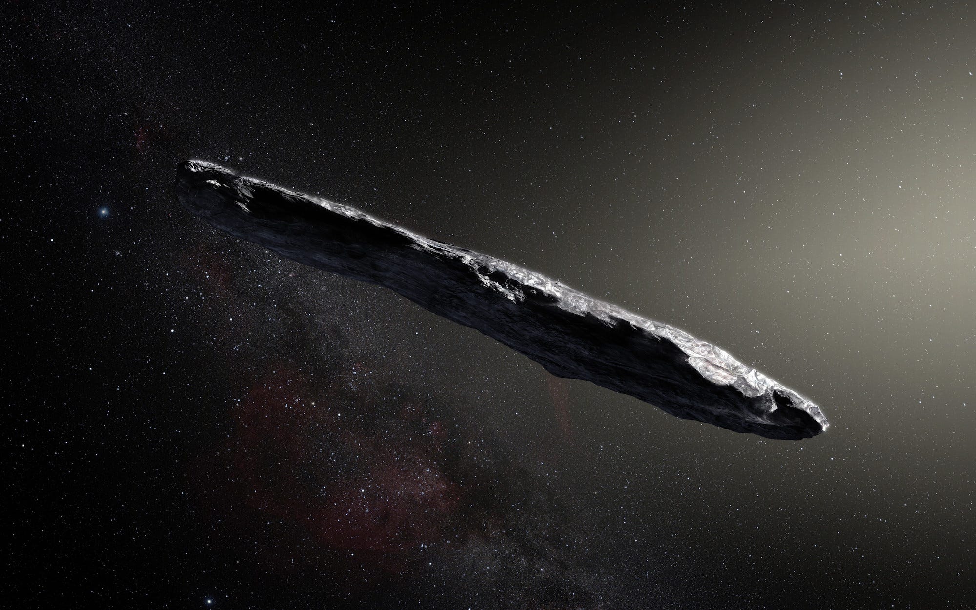 Künstlerische Darstellung von 'Oumuamua