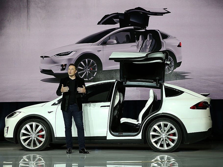 Elon Musk vor einem Tesla