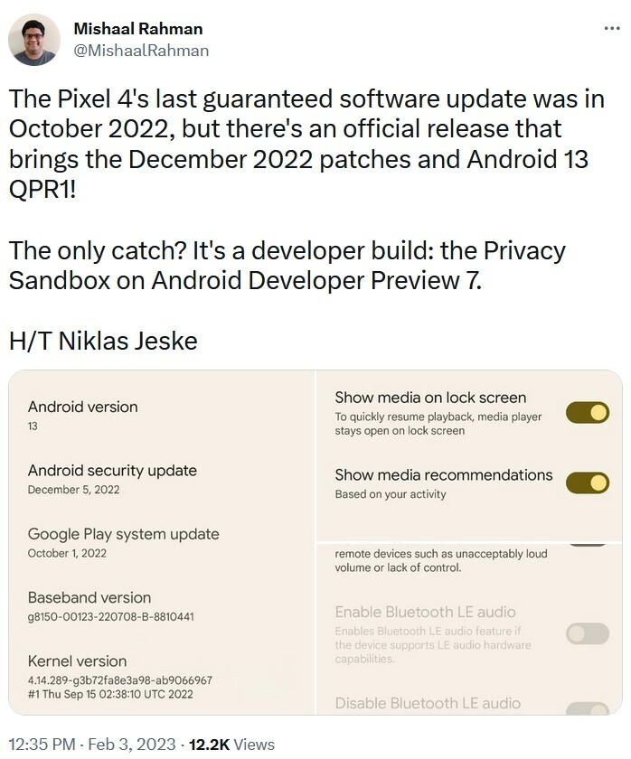 Google hat ein neues Software-Update für das Pixel 4 herausgebracht, das nur auf Entwickler ausgerichtet ist – Google veröffentlicht ein überraschendes Software-Update für das Pixel 4 mit einem großen Vorbehalt
