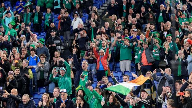 Irland-Fans im Stadio Olimpico beim Sechs-Nationen-Sieg am Samstag gegen Italien