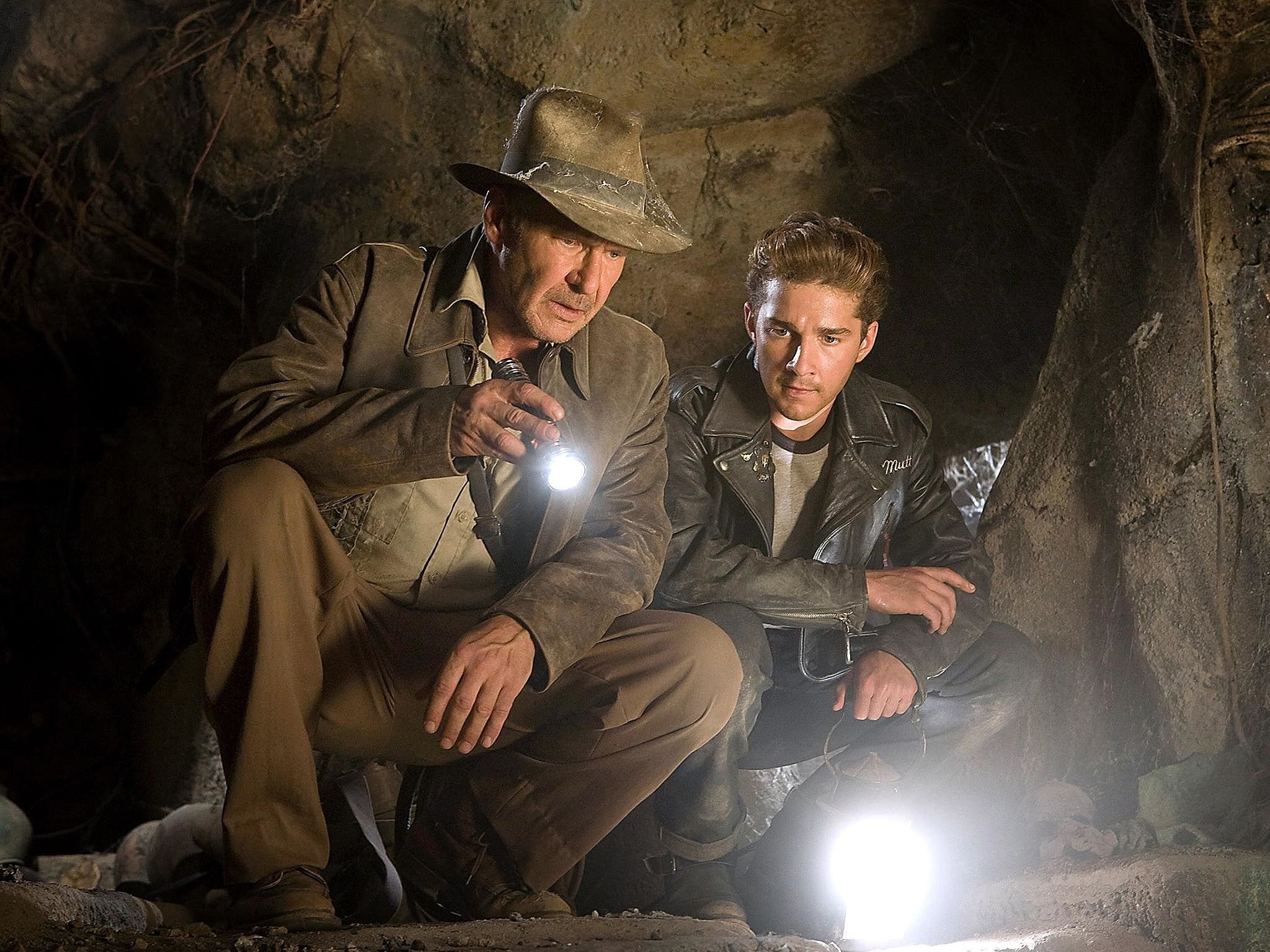 Indiana Jones und Mutt Williams in „Indiana Jones und das Königreich des Kristallschädels“.
