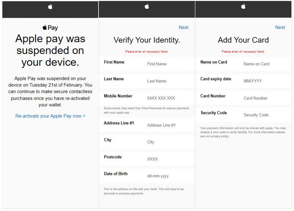 Gefälschte SMS von Apple, um Ihre Kreditkarteninformationen zu stehlen – Gefälschte Texte und E-Mails von "Apple"  und zwei weitere Firmen zielen darauf ab, Ihre Kreditkarten- und Bankdaten zu stehlen