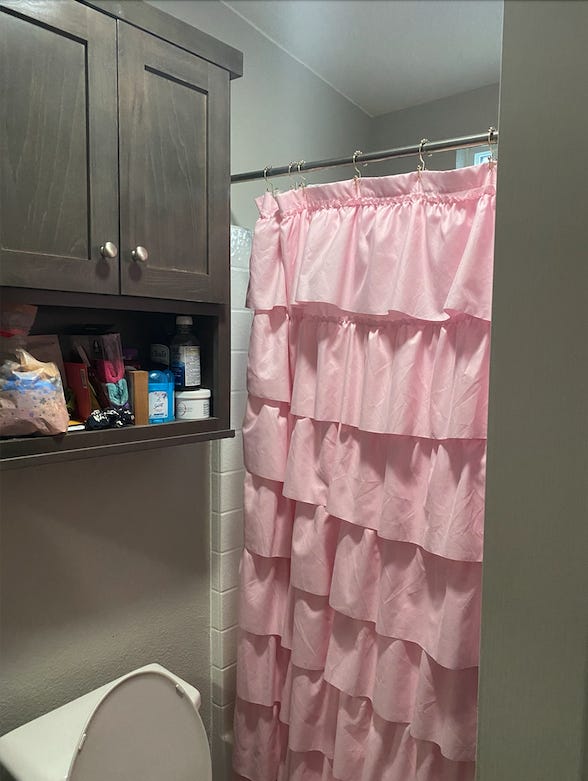 rosa duschvorhang mobilheim