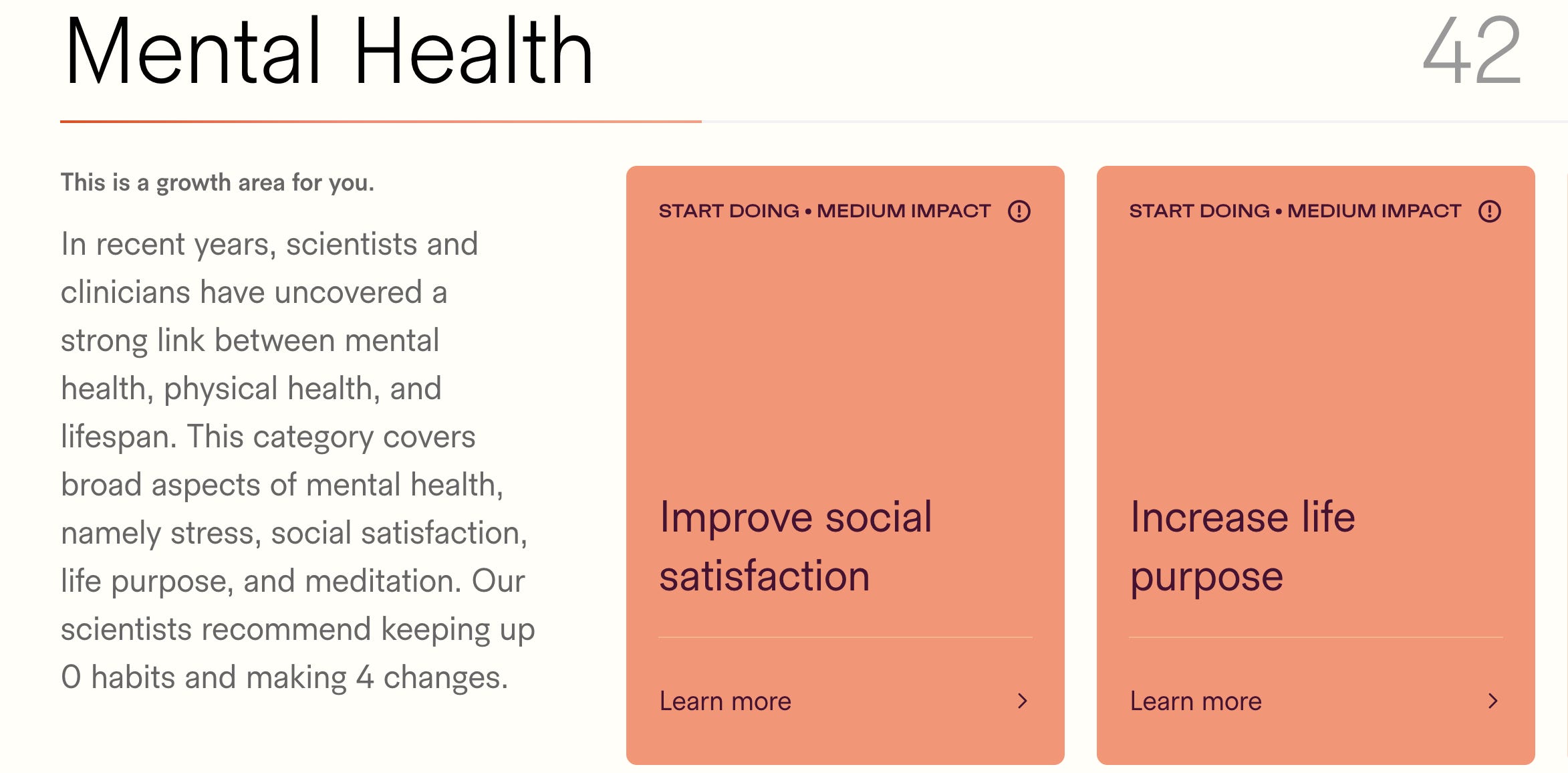 Screenshot der Tally Health-Empfehlung