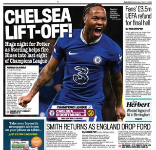 Mail-Rückseite: 'Chelsea Lift-off'