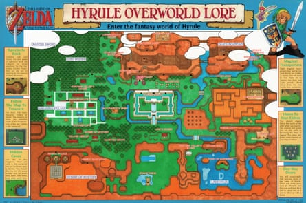 Die Posterkarte, die mit dem Spiel The Legend of Zelda: A Link to the Past von 1992 geliefert wurde.