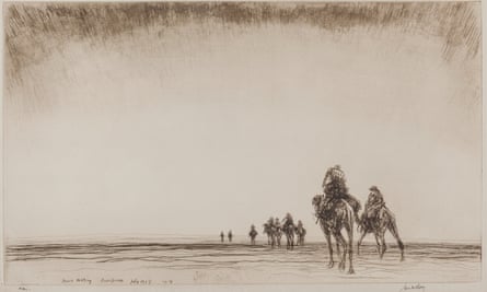 Dawn: The Camel Patrol Aufbruch (1919) von James McBey