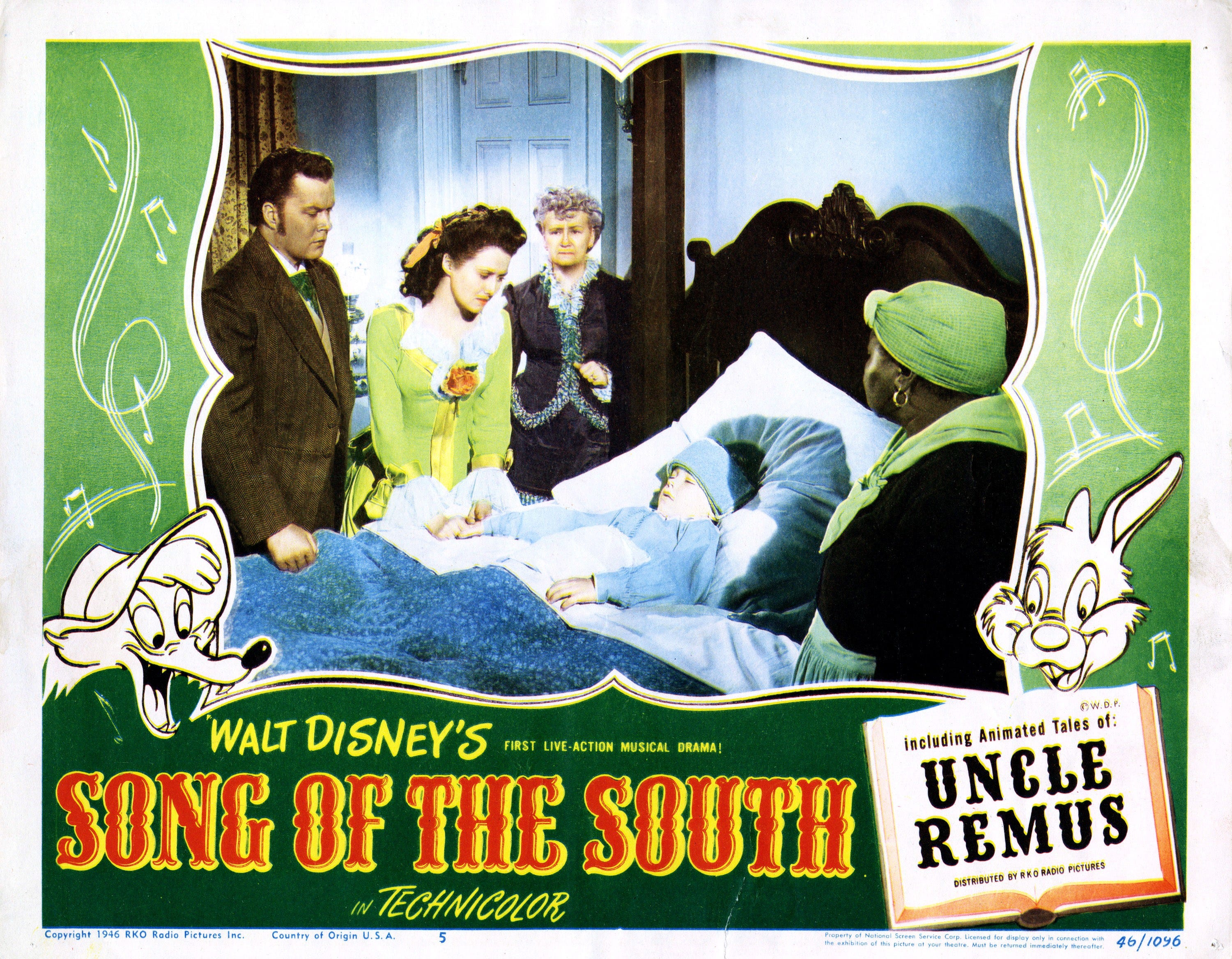 Song Of The South, Lobbycard, von links: Eric Rolf, Ruth Warrick, Lucile Watson, Bobby Driscoll, Hattie McDaniel, 1946