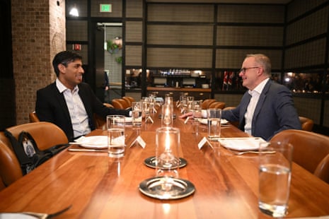 Rishi Sunak traf gestern Abend Anthony Albanese, den australischen Premierminister, im Fischrestaurant Lionfish in San Diego.