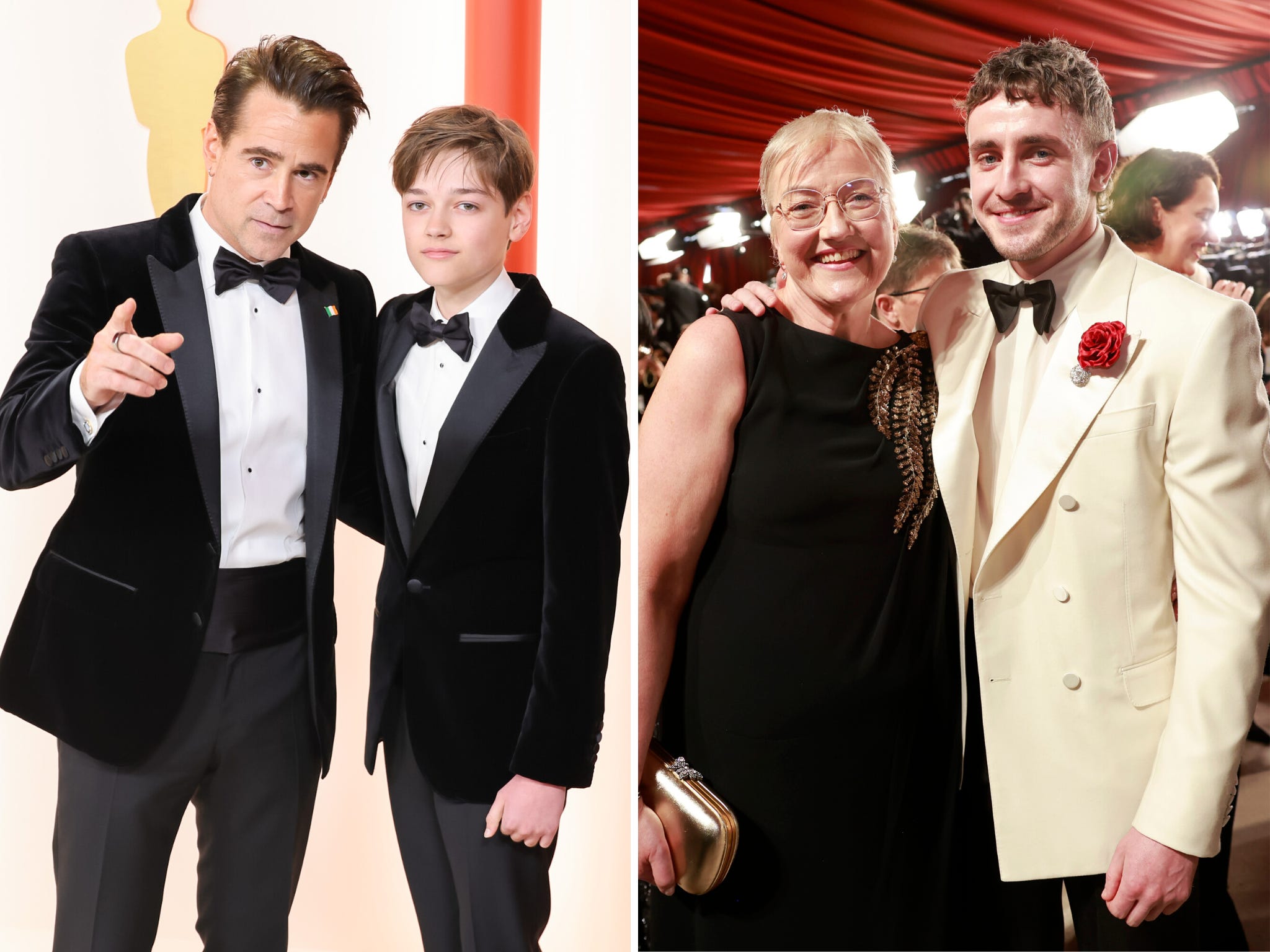 Colin Farrell und Paul Mescal brachten am Sonntag Familienmitglieder zu den Oscars 2023.