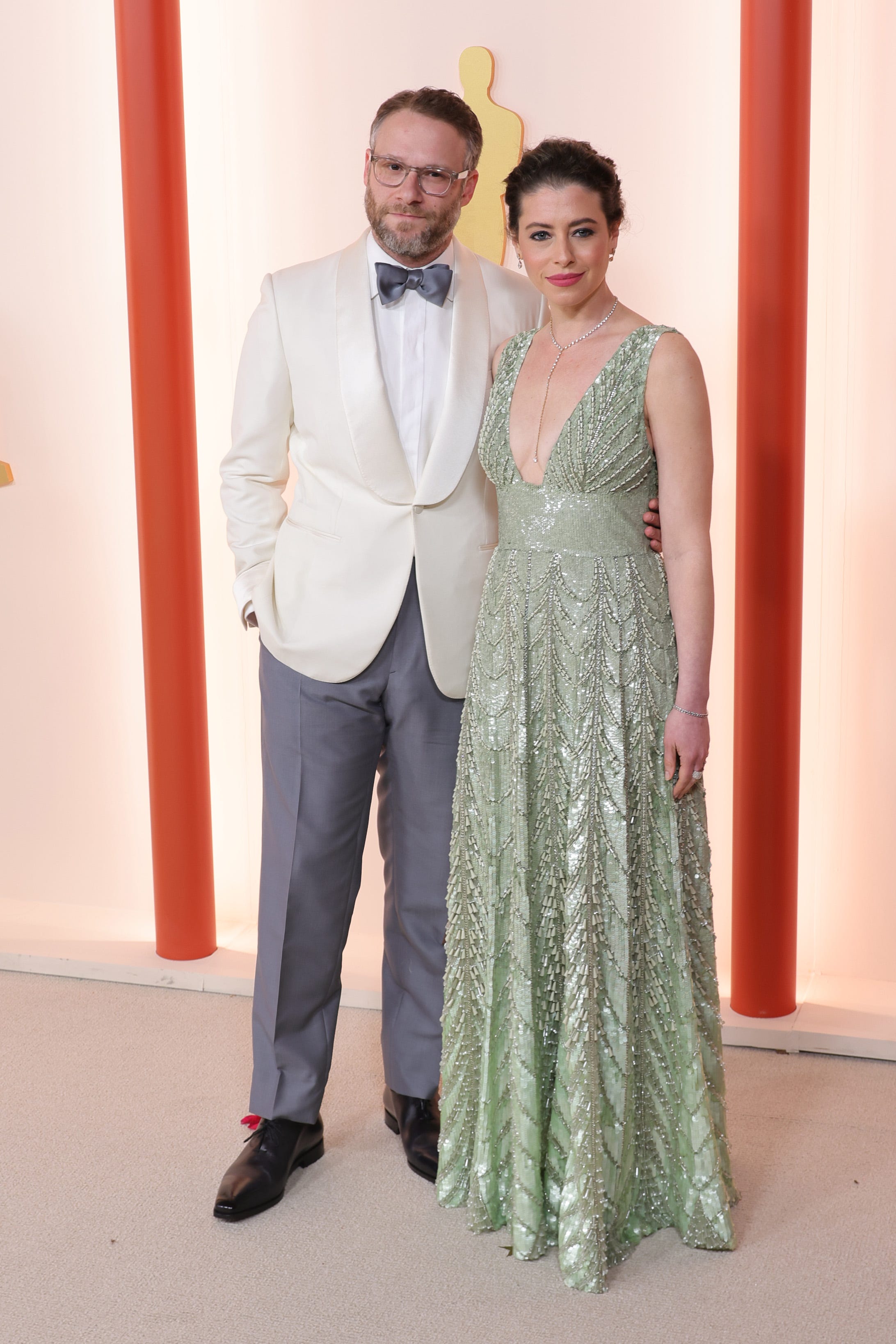 Seth Rogen und Lauren Miller Rogen nehmen am 12. März 2023 an den 95. Annual Academy Awards teil