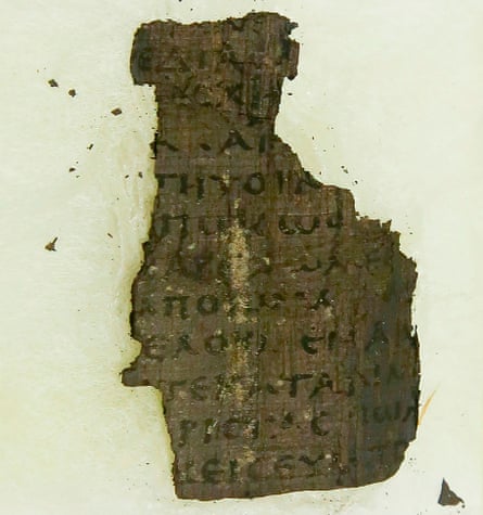 Ein Fragment der Schriftrolle von Herculaneum.