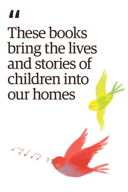 Zitat: „Diese Bücher bringen das Leben und die Geschichten von Kindern in unser Zuhause“