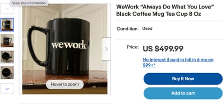Eine schwarze WeWork-Tasse, wie bei ebay zu sehen