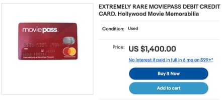 Eine MoviePass-Debit-/Kreditkarte.