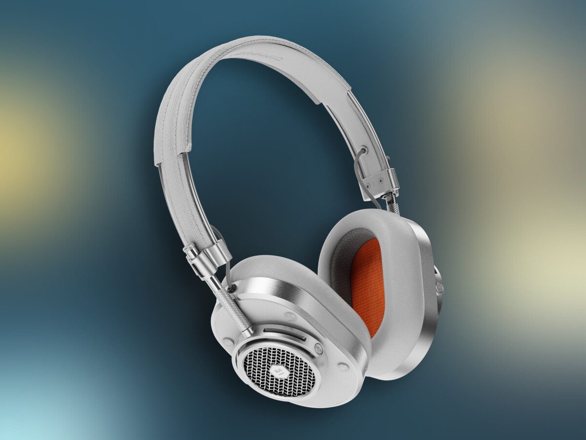 Die Kombination aus Silber und Grau rockt eine futuristische Atmosphäre.  - Die drahtlosen Kopfhörer MH40 von M&D sind die Wiedergeburt eines Vintage-Klassikers