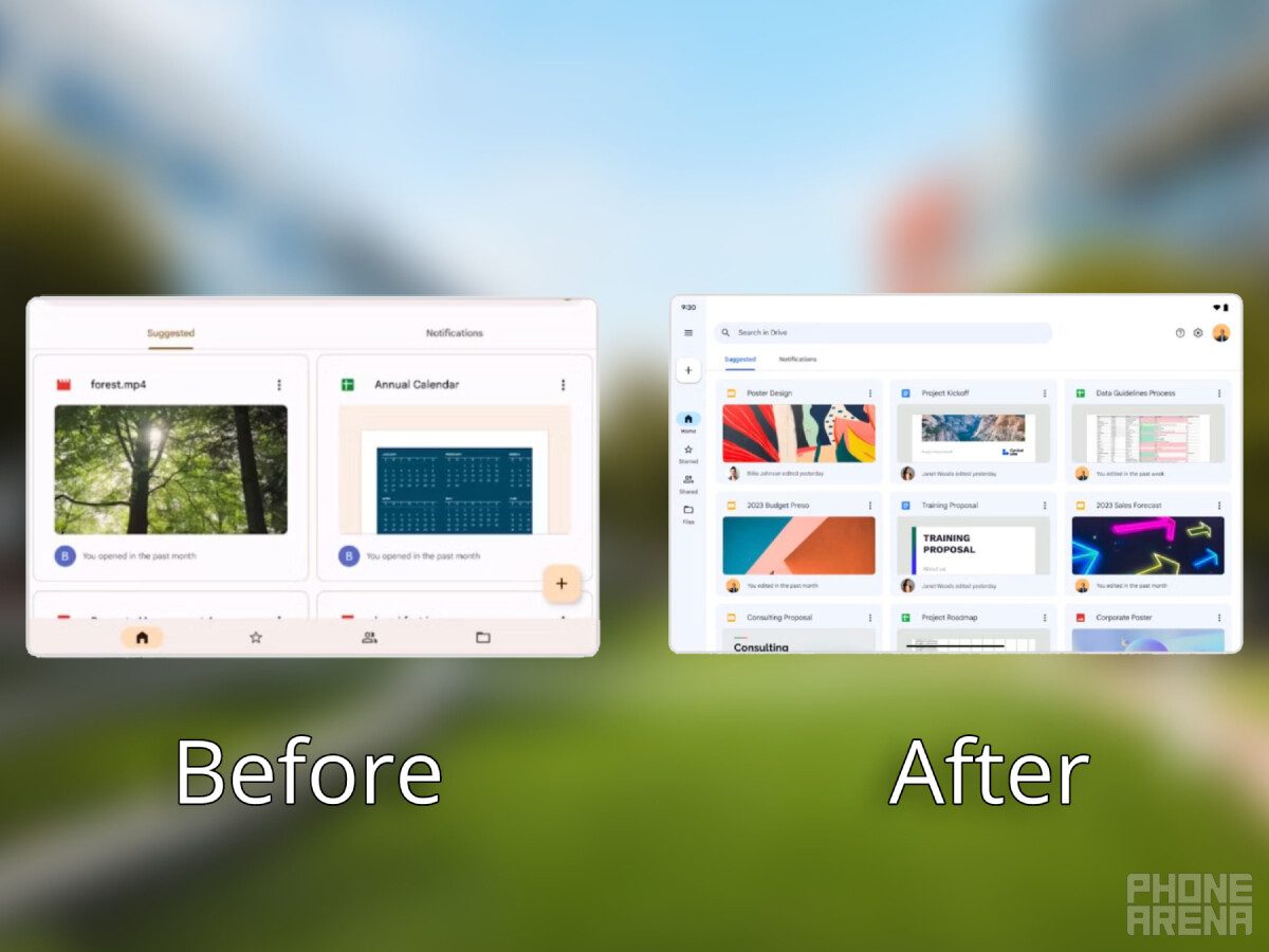 Ein schneller Vergleich zwischen den beiden Versionen von Drive auf Android-Tablets.  - Drive for Tablets ist die neueste App, die einen frischen Anstrich bekommt