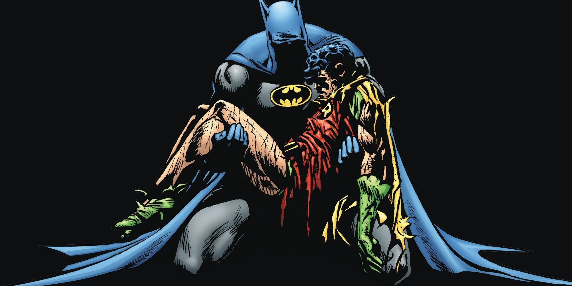 Batman hält einen verstorbenen Robin in Batman: Death In The Family