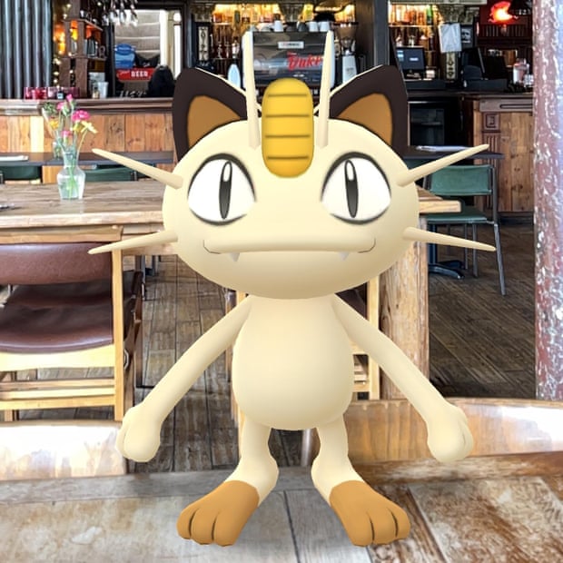 Pokémon Mauzi in einem Pub in Walthamstow mit Pokémon Go