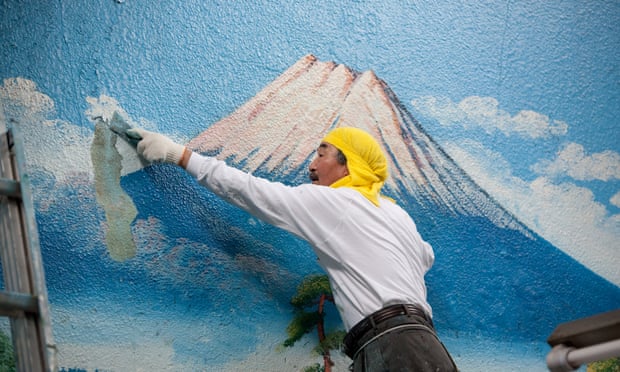 Mount Fuji in einem Wandgemälde